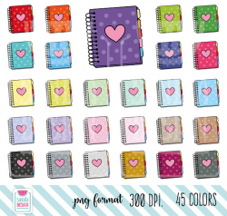 45 Doodle Planner Clipart. Agenda Clipart. Personal and