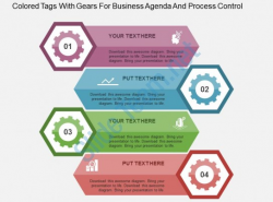 Colored Tags With Gears For Business Agenda And Process Control Flat ...