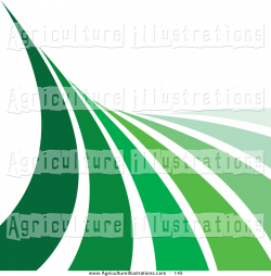 Agriculture Clipart of a Wave of Green Lines Curving up over a Solid ...