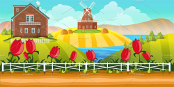 Cartoon Farm Background ~ Illustrations ~ Creative Market