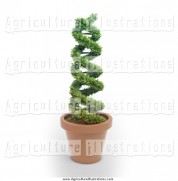 Agriculture Clipart of a 3d DNA Double Helix Plant in a Terra Cotta ...
