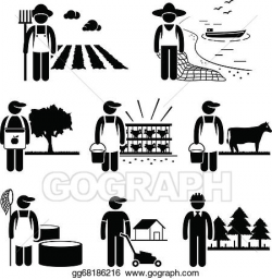 EPS Illustration - Agriculture plantation farming job. Vector ...