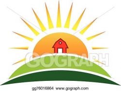 Vector Art - Sun agriculture farm logo. Clipart Drawing gg76016864 ...