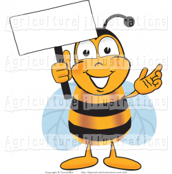Agriculture Clipart of a Bumblebee Mascot Cartoon Character Holding ...