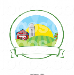 Royalty Free Farm with a Blank Banner and Rising Sun Logo by Hit ...