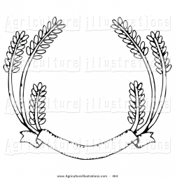 Agriculture Clipart of a Blank Banner with Strands of Wheat on White ...