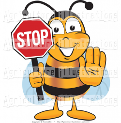 Agriculture Clipart of a Honey Bee Mascot Cartoon Character Holding ...