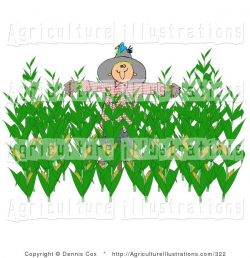 Agriculture Clipart of a Nesting Bluebird in the Hat of a Scarecrow ...