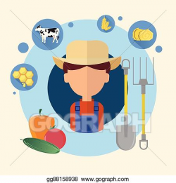 Vector Art - Farmer man agriculture icon. Clipart Drawing gg88158938 ...