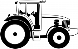 Clipart - Farm tractor b&w