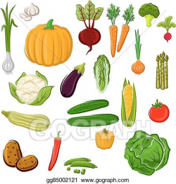 Vector Art - Farm vegetables for agriculture design. Clipart Drawing ...