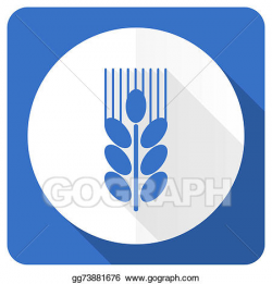 Stock Illustration - Grain blue flat icon agriculture sign. Clipart ...