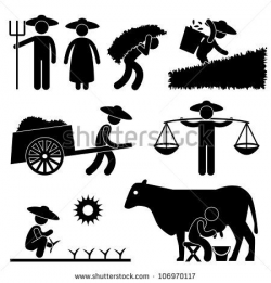 Farm Farmer Worker Farming Countryside Village Agriculture Icon ...