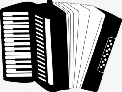 Accordion, Black And White, Musical Instruments, Hand Painted PNG ...
