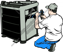 Air Conditioning Repair Man Clipart