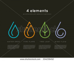 Nature elements. Water, Fire, Earth, Air. Infographics elements on ...