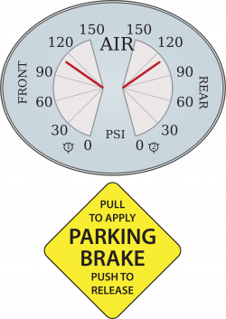 Clipart - Parking Brake and Air Pressure Gauges