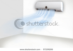 Air Conditioner In a 3d Room with Air Breeze - Pictures and Stock Photos