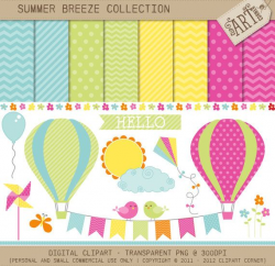 Clipart Combo - SB0 - Summer Breeze / Hot air balloons (CC-6899 ...