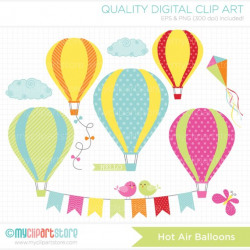 Clipart Hot Air Balloons / Summer Breeze SB2 Digital