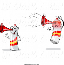 Clipart of a Cartoon Waving and Jumping Spain Styled Air Horn by ...