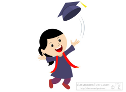 Graduation Clipart- female-student-throwing-cap-up-in-the-air-to ...