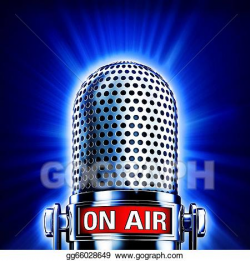Stock Illustrations - Microphone with on air icon. Stock Clipart ...