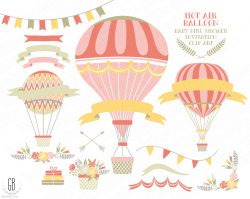 Hot Air Balloon clipart old fashioned - Pencil and in color hot air ...