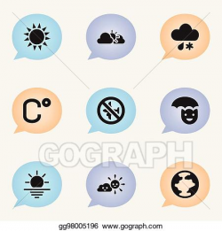 Vector Illustration - Set of 9 editable air icons. includes symbols ...