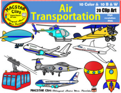Air Transportation Clip Art Transportation Personal and Commercial ...