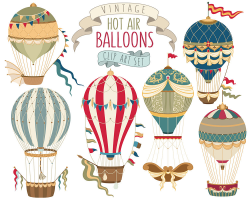 Vintage Hot Air Balloon Clipart - Unique Vector, PNG, & JPG Clip Art ...