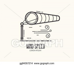 Vector Illustration - Wind speed logo with windsock. EPS Clipart ...
