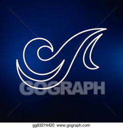 Vector Clipart - Wind air icon on blue background. Vector ...