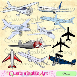Plane Clipart Digital Airplane Aircraft Clip Art Flying Fly Airline ...