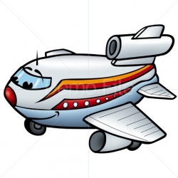 Smiling Cartoon Airplane Clipart