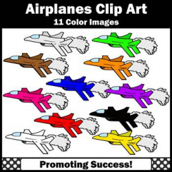 Airplane Clipart, Fighter Jets, Primary Colors SPS by Promoting Success
