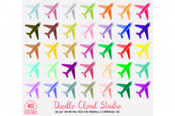 40 Colorful Airplane Clipart Travel Pla | Design Bundles