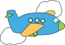 Cute Airplane | Airplane Flying Through Clouds Clip Art Image - blue ...
