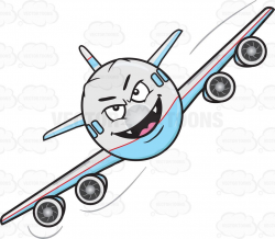 Mischievous Look On Flying Jumbo Jet Plane With Fangs Emoji | Jet plane