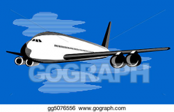 Stock Illustration - Jumbo jet plane in flight. Clipart gg5076556 ...