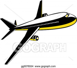 Stock Illustration - Jumbo jet plane in flight. Clipart ...
