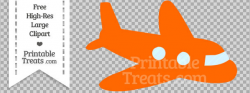 Safety Orange Airplane Clipart — Printable Treats.com