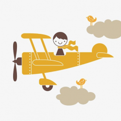 Cartoon Retro Airplane, Cartoon Airplane, Vintage Aircraft, Pilot ...