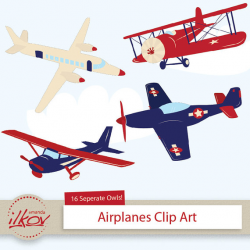 Professional Kids Airplane Clipart for Digital Scrapbooking