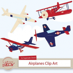 Professional Kids Airplane Clipart for Digital Scrapbooking ...