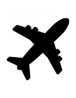 simple airplane outline cut out for decoration in red yellow and ...