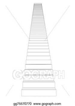 Clipart - Wire-frame stairs. front view. isolated. Stock ...