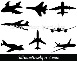 Airplane Silhouette Vector Graphics | Airplanes, Clip art and ...