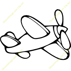 White Toy Airplane Clipart