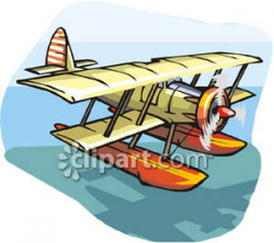 A Float Plane Over Water - Royalty Free Clipart Picture